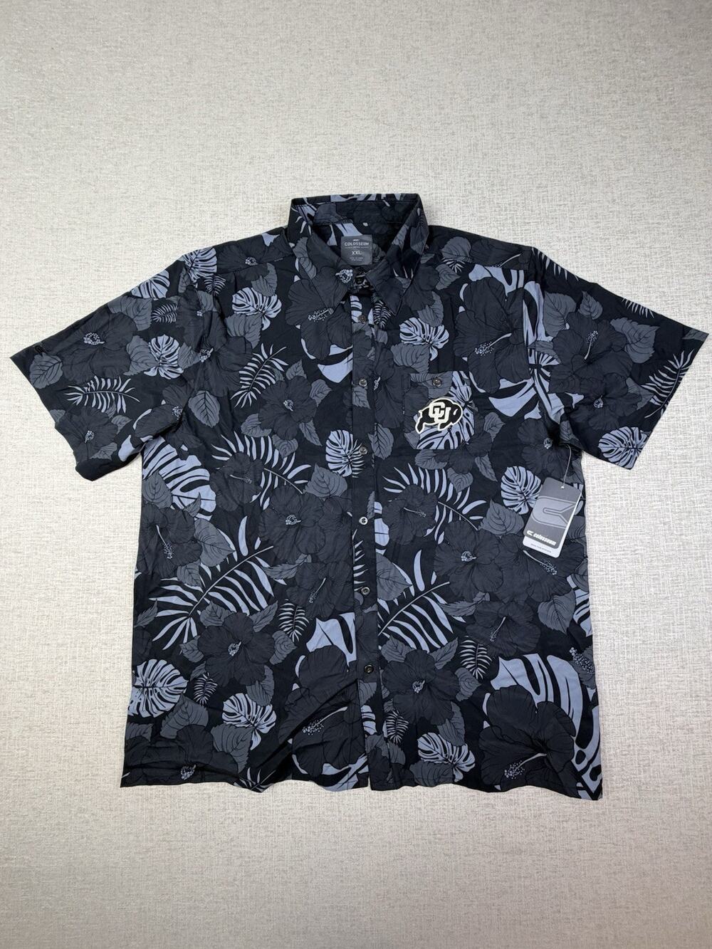 Colosseum CU Buffaloes Men’s XXL Hawaiian Floral Button Shirt NWT